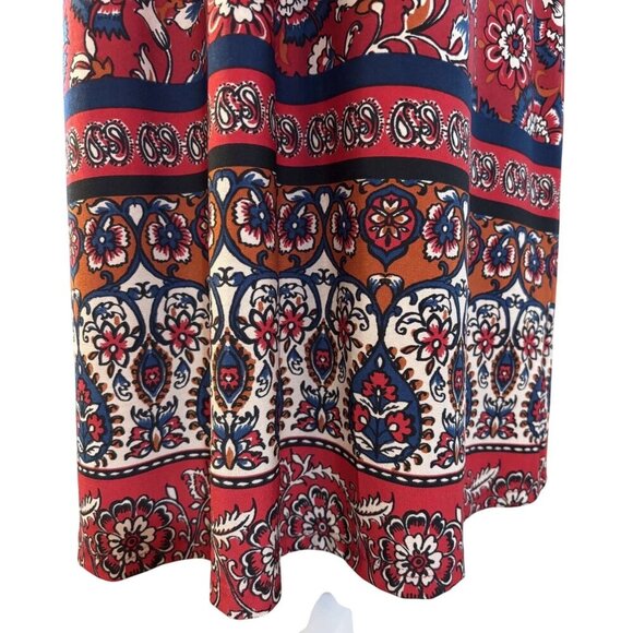 Womens Floral Print Y2K Dress Size 10 Short Sleeve Bow Tie Detail Boho Colorful - Picture 7 of 7